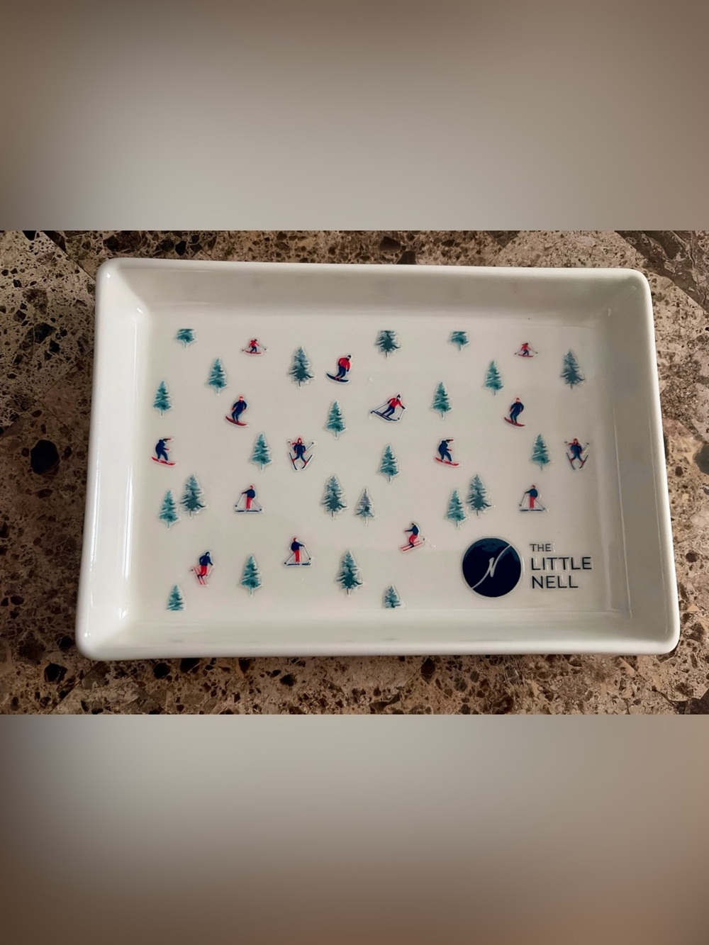 The Little Nell Ski Print Porcelain Catchall Tray | NWT